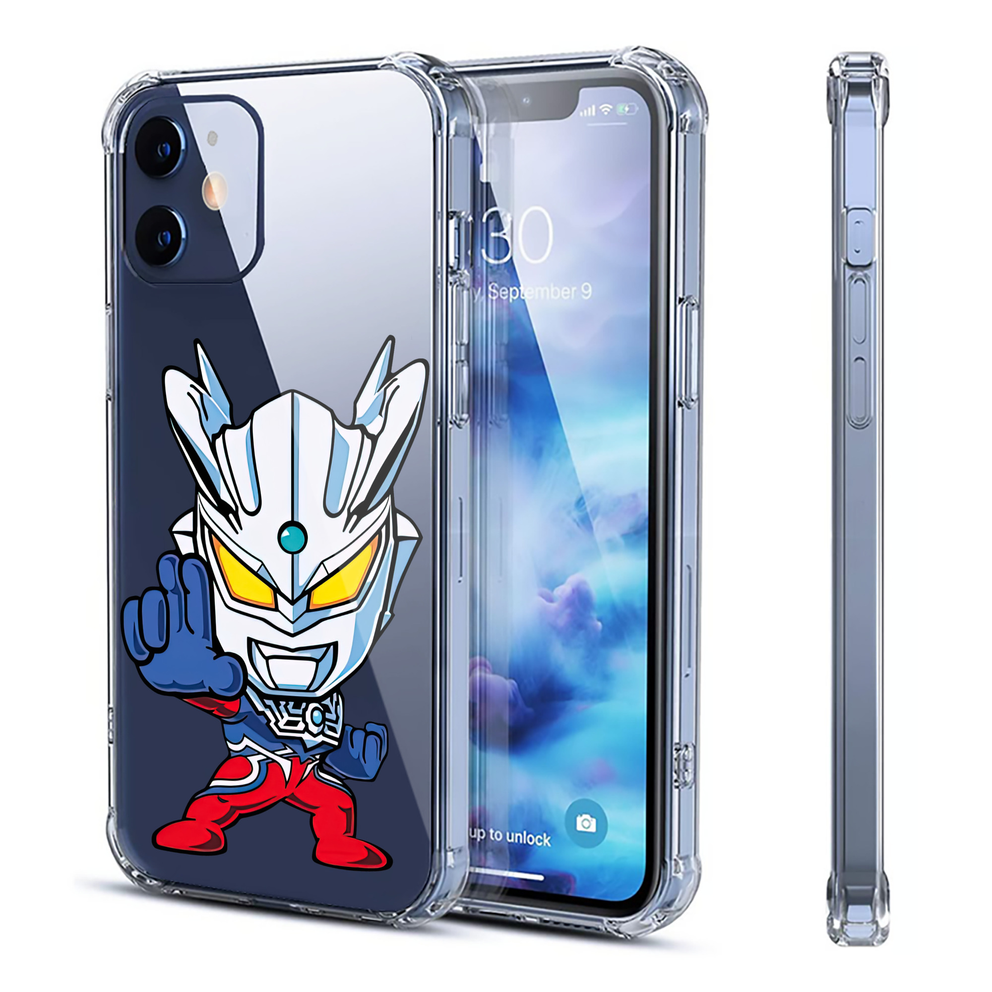 （画像用） ウルトラマン Ultraman 【iPhone 12シリーズ対応】透明スマホケース（クリアソフトケース）
